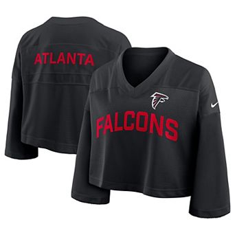 Women's Nike Black Atlanta Falcons Primetime Cropped Mesh Dri-FIT Fashion Jersey