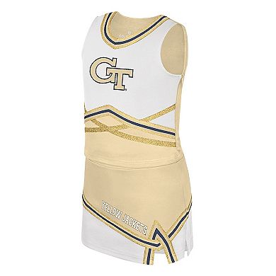 Girls Youth Colosseum Gold Georgia Tech Yellow Jackets Lollipop Park Cheer Two-Piece Set