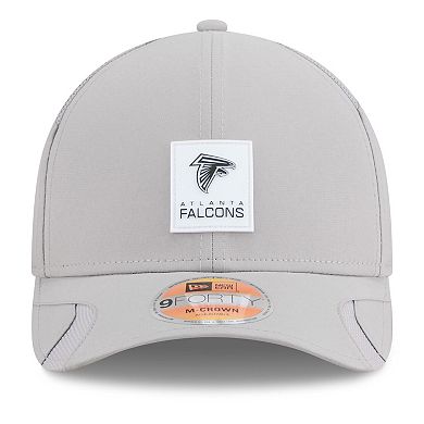 Men's New Era Gray Atlanta Falcons 2025 Sideline M-Crown 9FORTY Adjustable Hat
