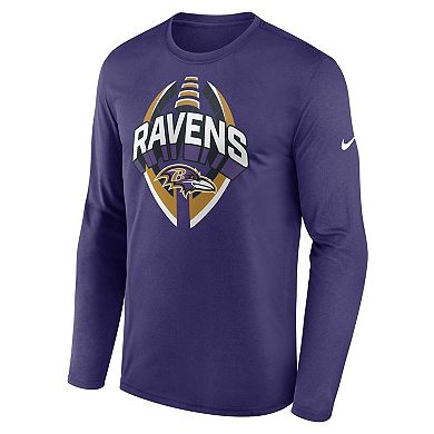 Men's Nike Purple Baltimore Ravens Primetime Legend Icon Performance Long Sleeve T-Shirt