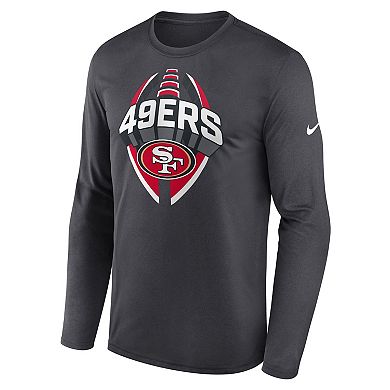 Men's Nike Anthracite San Francisco 49ers Primetime Legend Icon Performance Long Sleeve T-Shirt