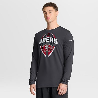 Men's Nike Anthracite San Francisco 49ers Primetime Legend Icon Performance Long Sleeve T-Shirt