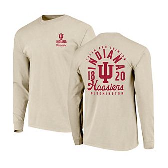 Men's Natural Indiana Hoosiers Comfort Colors Mascot Overlay Long Sleeve T-Shirt