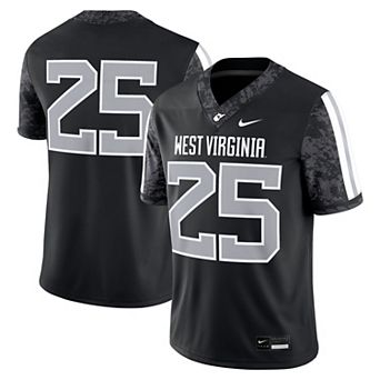Men's Nike #25 Black West Virginia Mountaineers Alternate Game Jersey