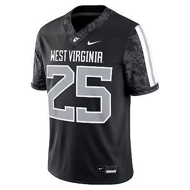 Men's Nike #25 Black West Virginia Mountaineers Alternate Game Jersey