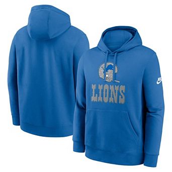 Men's Nike Royal Detroit Lions Best Season Rewind Club Pullover Hoodie