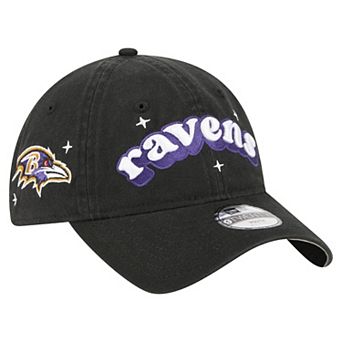 Girls Youth New Era Black Baltimore Ravens Cheer 9TWENTY Adjustable Hat