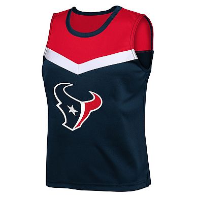 Girls Youth Navy Houston Texans Spirit Two-Piece Cheerleader Set