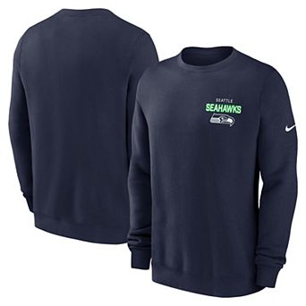 Men's Nike College Navy Seattle Seahawks Primetime Club Fleece Pullover Sweatshirt
