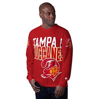 Men's Starter Red Tampa Bay Buccaneers Extreme Clutch Hit Vintage Logo Long Sleeve T-Shirt