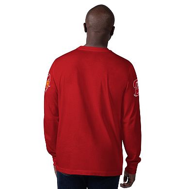 Men's Starter Red Tampa Bay Buccaneers Extreme Clutch Hit Vintage Logo Long Sleeve T-Shirt