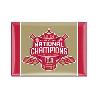 "WinCraft Denver Pioneers 2024 NCAA Men's Ice Hockey National Champions 2.5"" x 3.5"" Metal Fridge Magnet"