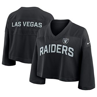 Women's Nike Black Las Vegas Raiders Primetime Cropped Mesh Dri-FIT Fashion Jersey