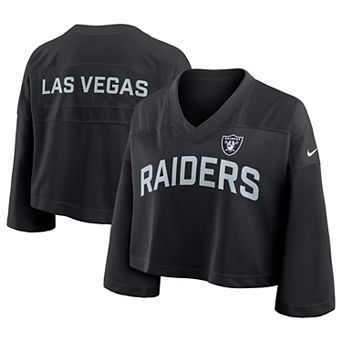 Women's Nike Black Las Vegas Raiders Primetime Cropped Mesh Dri-FIT Fashion Jersey