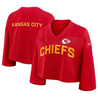 Women's Nike Red Kansas City Chiefs Primetime Cropped Mesh Dri-FIT Fashion Jersey
