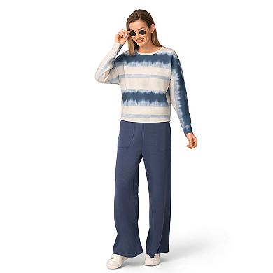 Women's Grey & Gray Wide Leg Pull-On Knit Pants