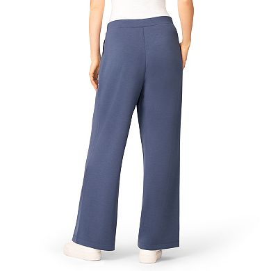 Women's Grey & Gray Wide Leg Pull-On Knit Pants