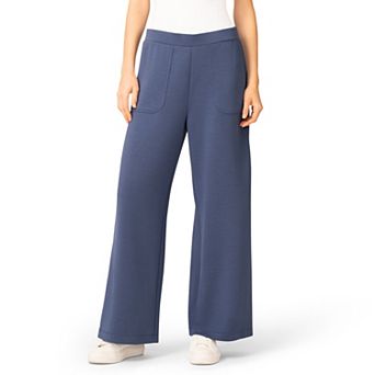 Women's Grey & Gray Wide Leg Pull-On Knit Pants