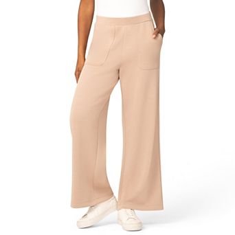 Women's Grey & Gray Wide Leg Pull-On Knit Pants