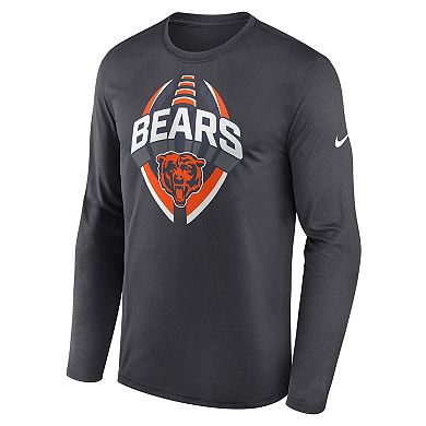 Men's Nike Anthracite Chicago Bears Primetime Legend Icon Performance Long Sleeve T-Shirt