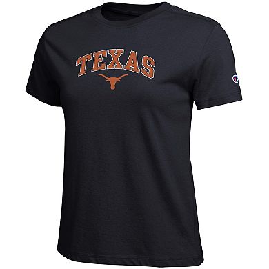 Women's Champion Black Texas Longhorns Arched Over Logo T-Shirt