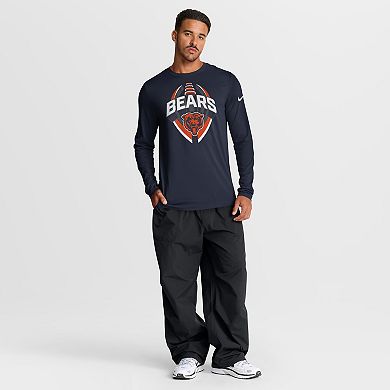 Men's Nike Navy Chicago Bears Primetime Legend Icon Performance Long Sleeve T-Shirt