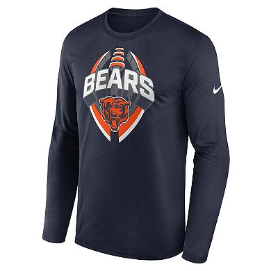 Men's Nike Navy Chicago Bears Primetime Legend Icon Performance Long Sleeve T-Shirt