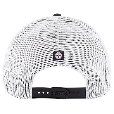 Men's '47 Black/White Pittsburgh Steelers Downburst Relaxed Hitch Trucker Adjustable Hat