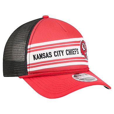 Men's New Era Red Kansas City Chiefs Linear A-Frame 9FORTY Adjustable Hat