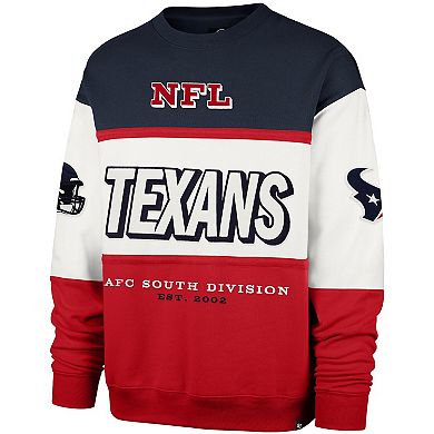 Men's '47 Navy/Red Houston Texans Breeze Maximalist Sweatshirt