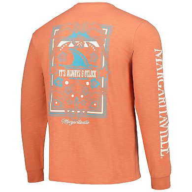 Men's Margaritaville Coral Cincinnati Bengals Five O'Clock Henley Long Sleeve T-Shirt