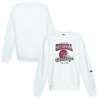Women's Hype and Vice White Georgia Bulldogs Classic Era Crewneck Sweatshirt
