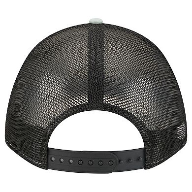 Men's New Era Silver Las Vegas Raiders Linear A-Frame 9FORTY Adjustable Hat