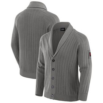 Men's J. Palmer Graphite New York Giants The Playmaker Cardigan Raglan Sweater