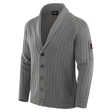 Men's J. Palmer Graphite New York Giants The Playmaker Cardigan Raglan Sweater