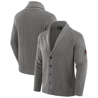Men's J. Palmer Graphite New York Giants The Playmaker Cardigan Raglan Sweater