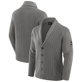 Men's J. Palmer Graphite Green Bay Packers The Playmaker Cardigan Raglan Sweater