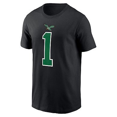 Men's Nike Jalen Hurts Black Philadelphia Eagles Player Name & Number T-Shirt