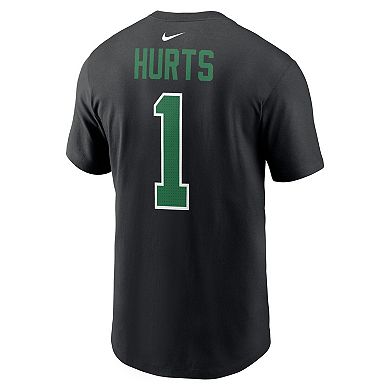 Men's Nike Jalen Hurts Black Philadelphia Eagles Player Name & Number T-Shirt