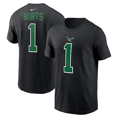 Men's Nike Jalen Hurts Black Philadelphia Eagles Player Name & Number T-Shirt