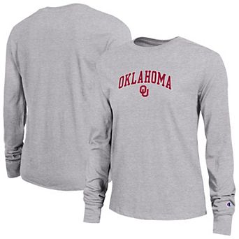 Women's Champion Gray Oklahoma Sooners Arch Over Logo Long Sleeve T-Shirt