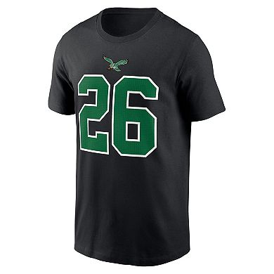 Men's Nike Saquon Barkley Black Philadelphia Eagles Player Name & Number T-Shirt