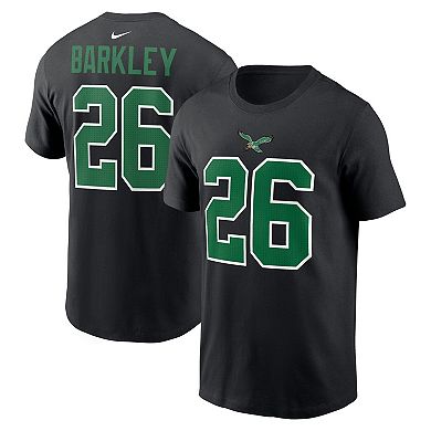 Men's Nike Saquon Barkley Black Philadelphia Eagles Player Name & Number T-Shirt