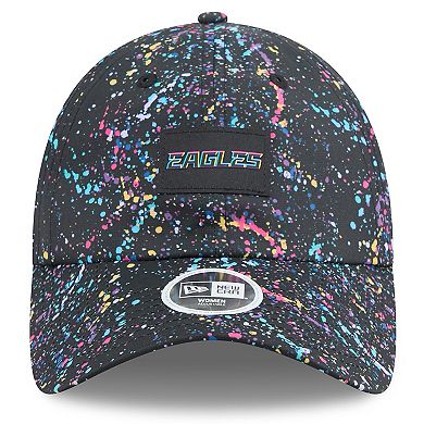 Women's New Era Black Philadelphia Eagles 2025 NFL Crucial Catch Pony Tail Adjustable Hat