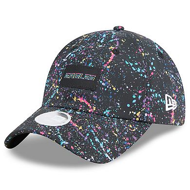 Women's New Era Black Philadelphia Eagles 2025 NFL Crucial Catch Pony Tail Adjustable Hat