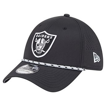 Men's New Era Black Las Vegas Raiders Perforated 39THIRTY Flex Hat