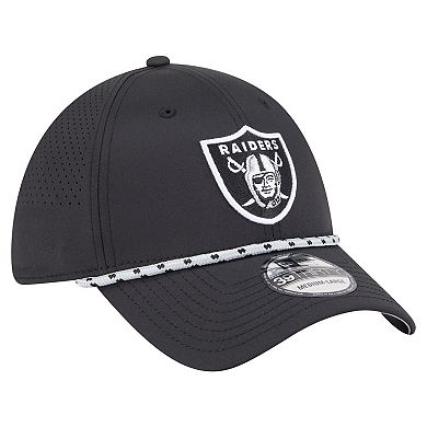 Men's New Era Black Las Vegas Raiders Perforated 39THIRTY Flex Hat