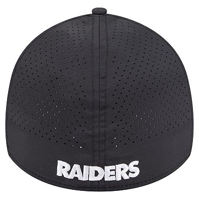 Men's New Era Black Las Vegas Raiders Perforated 39THIRTY Flex Hat