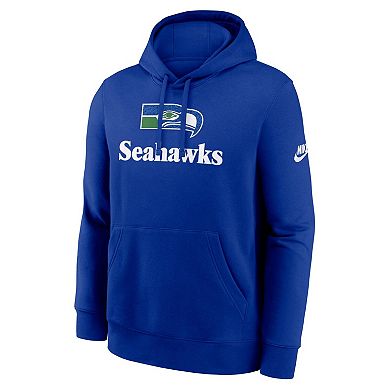 Men's Nike Royal Seattle Seahawks Best Season Rewind Club Pullover Hoodie
