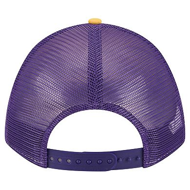 Men's New Era Gold Minnesota Vikings Linear A-Frame 9FORTY Adjustable Hat